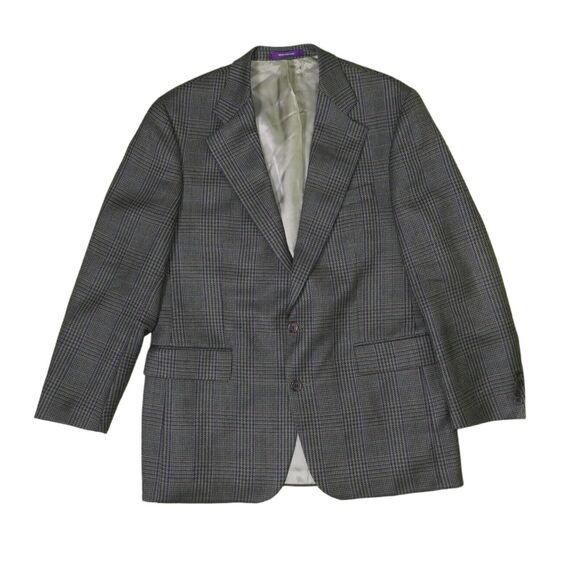 Chaps Ralph Lauren Sports Coat Blazer Beige Glen Plaid Men's Size 43T Canada EUC - Picture 1 of 11